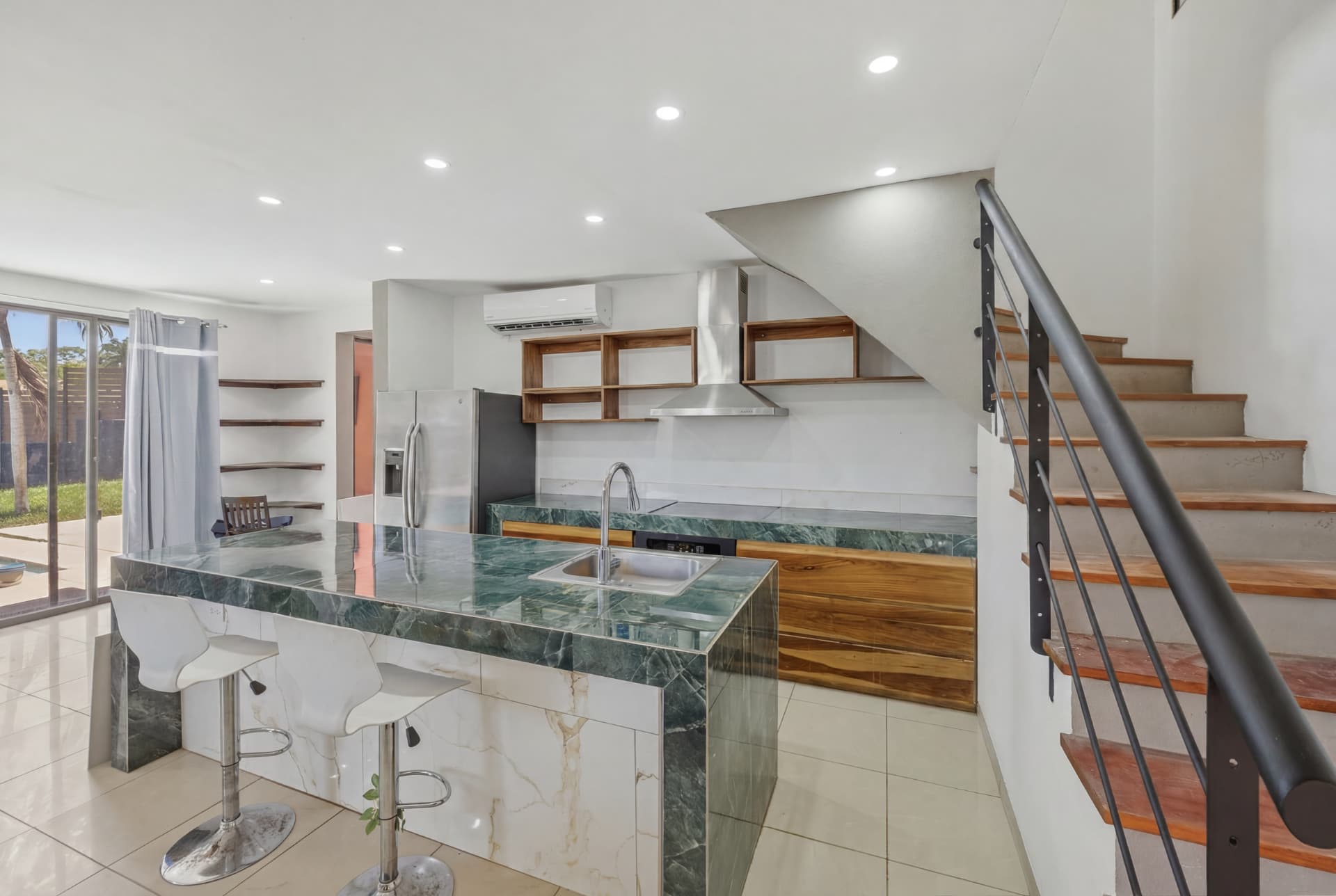 Kitchen and staircase